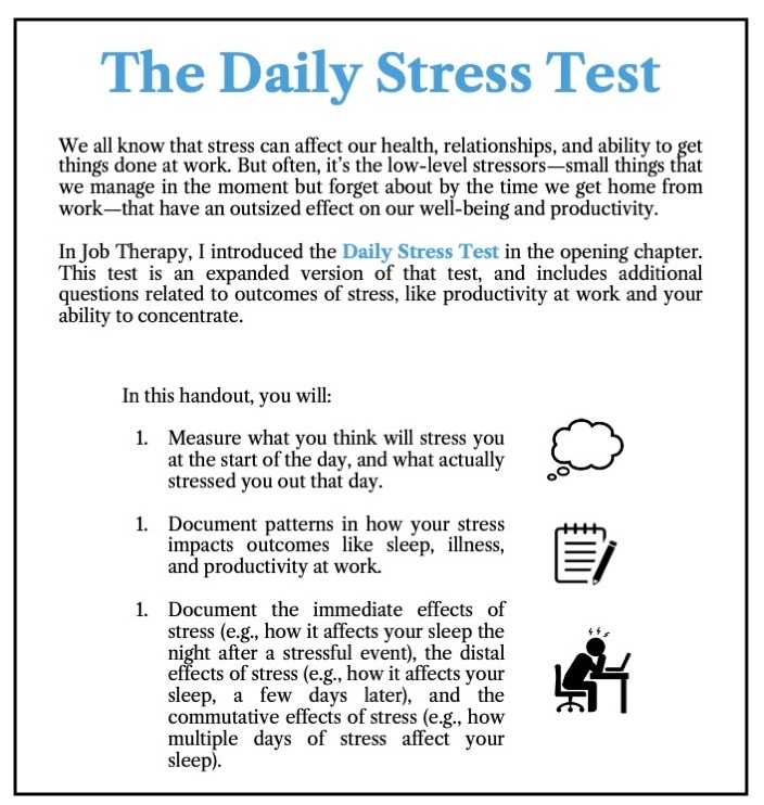 Daily Stress Test Handout Page